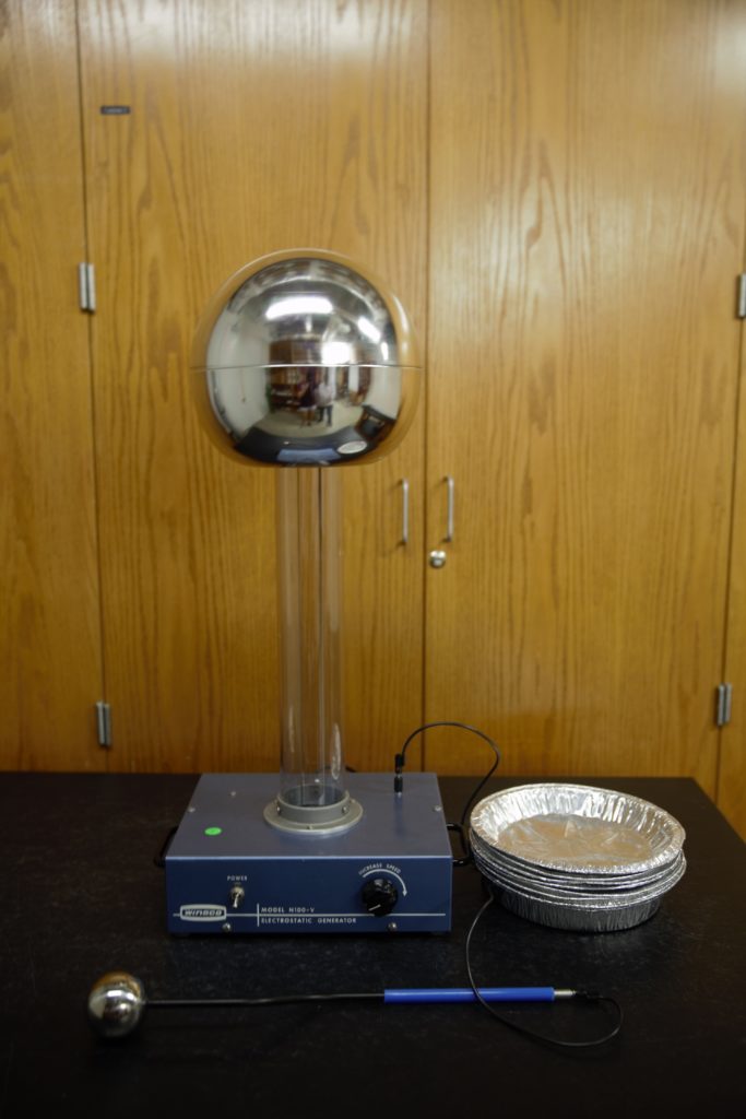 (5B10.25) Van de Graaff Generator with Pie Pans – TAMU Physics Lab Center